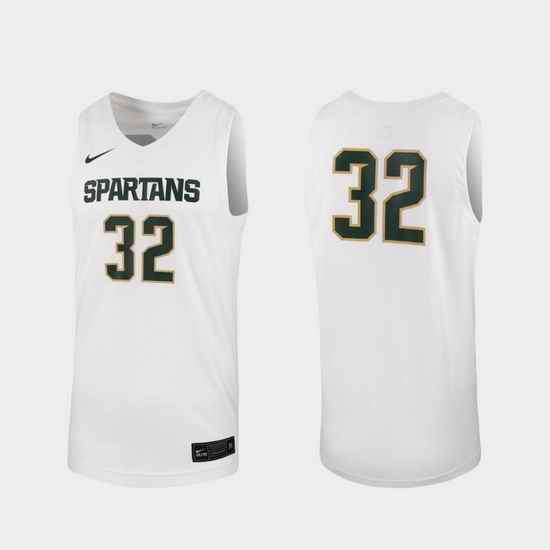 Men Michigan State Spartans White Replica College Basketball Nike Jersey
